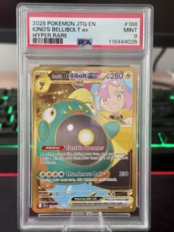 Iono's Bellibolt Ex #188 Hyper Rare Pokemon Journey Together PSA 9 - Image 1