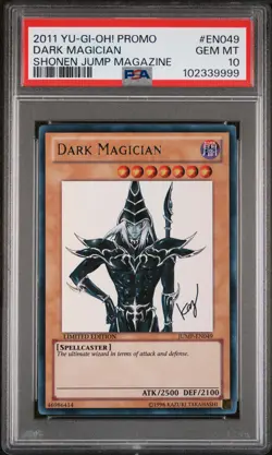 2011 YU-GI-OH! PROMO SHONEN JUMP MAGAZINE #EN049 DARK MAGICIAN PSA 10 - Image 1