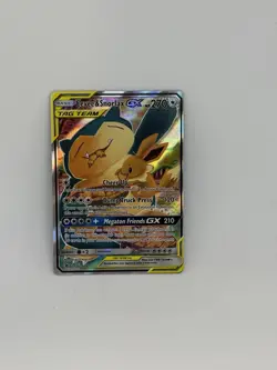 Pokemon TCG Eevee and Snorlax GX SM169 Sun & Moon Promo Holo Card - Image 1