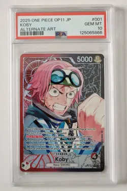 2025 One Piece A Fist Of Devine Speed # 001 Koby PSA 10 Card Leader GEM MINT - Image 1