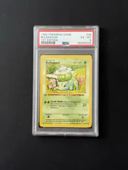 1st Edition Shadowless Bulbasaur - 44/102 - Base Set Vintage Pokemon Card PSA 6 - Image 1