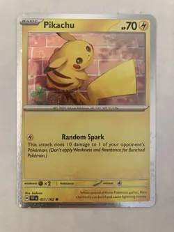 Pikachu 051/162 - Temporal Forces Promo - Cosmos Holo Pokemon TCG Card- Swirl - Image 1