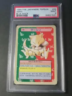 PSA 9 Pokemon Japanese Topsun Card Abra Kadabra Alakazam Blue Back 1995 - Image 3