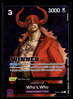 Who's Who ST04-010 SR Foil Winner Pack Promo English One Piece Card Game (LP) - Image 1