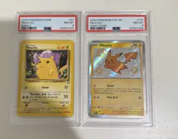 2000 & 2024 Pokemon Pikachu Holo Cards PSA Graded NM-MT 8/8.5 - Image 1