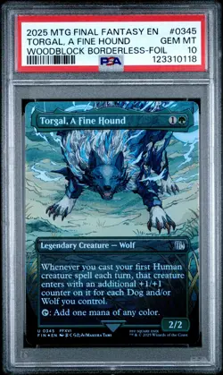 2025 Magic The Gathering Final Fantasy Torgal Fine Hound Borderless Foil PSA 10 - Image 1