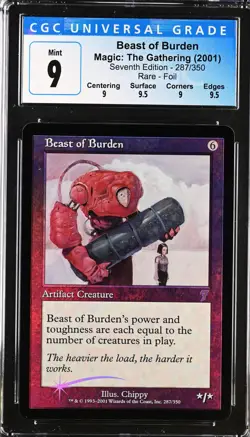 BEAST OF BURDEN 7th Edition Foil Rare CGC 9 Q++ MTG [Nostalgium] - Image 1