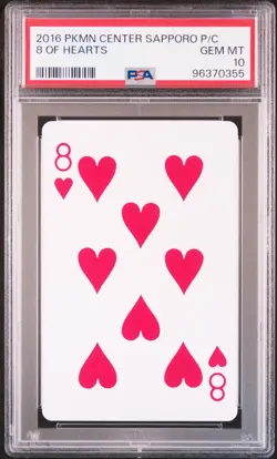 2016 POKEMON CENTER SAPPORO PLAYING CARDS 8 OF HEARTS PSA 10 - Image 1