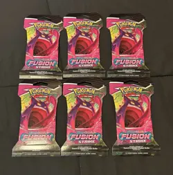 Pokemon TCG Sword & Shield Fusion Strike Sleeved Booster Pack - Sealed Lot of 6 820650809170 - Image 1