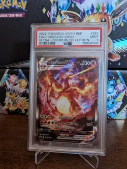 2022 POKEMON #SWSH261 BLACK STAR PROMOS CHARIZARD VMAX FULL ART PSA 9 - Image 1