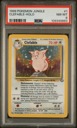 1999 POKEMON JUNGLE #1 CLEFABLE-HOLO PSA8 - Image 1