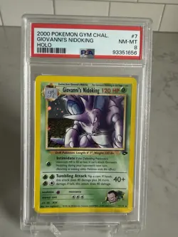 PSA 8 Giovanni’s Nidoking #7 Holo NM-MT - 2000 Pokemon - Gym Challenge - Image 1
