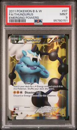 2011 POKEMON B&W EMERGING POWERS #97 FULL ART/THUNDURUS PSA 9 - Image 1