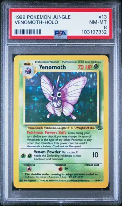 1999 Pokemon Jungle Holo #13 VENOMOTH Graded PSA 8 - Image 1