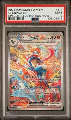 2024 POKEMON TWM EN-TWILIGHT MASQUERADE #214 GRENINJA EX PSA 9 - Image 1