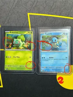 Matching HD Swirls 2023 Pokemon SVP Squirtle and Bulbasaur promos 048 and 046 - Image 1