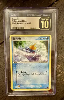 Pokemon TCG Surskit 14/17 2004 Pop Series 1 CGC PRISTINE 10 - Image 1