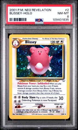 2001 POKEMON NEO REVELATION #2 BLISSEY-HOLO PSA 8 - Image 1