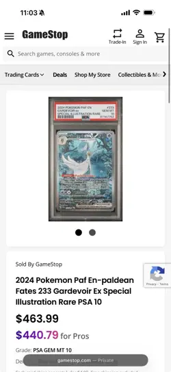 2024 Pokemon Paf En-paldean Fates 233 Gardevoir Ex Special Illustration Rare - Image 5