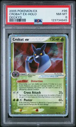 2005 POKEMON EX DEOXYS #96 CROBAT EX-HOLO PSA 8 - Image 1