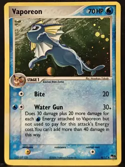 Vaporeon 6/17 Holo Rare POP Series Promos 3 Pokemon TCG HP - Image 1