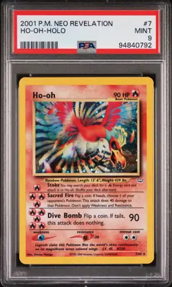 2001 POKEMON NEO REVELATION #7 HO-OH-HOLO PSA 9 - Image 1
