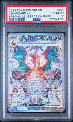2023 POKEMON OBF EN-OBSIDIAN FLAMES #223 CHARIZARD EX PSA 10 - Image 1