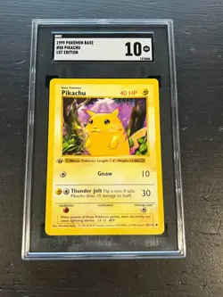 1999 Pokemon 1st Edition Base Set Pikachu Yellow Cheeks 58/102 SGC 10 Gem Mint - Image 1
