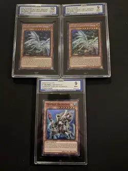 (3 Yu-Gi-Oh Card Graded Lot) 2024 Yu-Gi-Oh Graded Lot ISA 9,10 White Dragon - Image 1