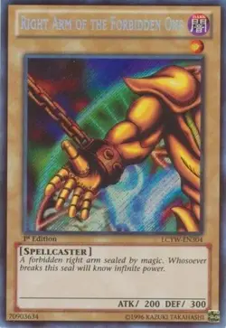 Yugioh! LP Right Arm of the Forbidden One - LCYW-EN304 - Secret Rare - Unlimited - Image 1