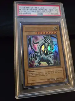 2002 Yu-Gi-Oh! LOB-001 Blue Eyes White Dragon PSA 8 - Image 2