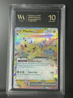 GRADED Gem Mint 10 WAG Pikachu ex 057/191 SSP Pokemon Card - Image 1