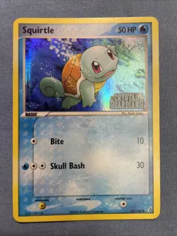 Pokemon TCG Squirtle Card 63/100 EX Crystal Guardians Reverse Holo Stamped LP - Image 1