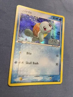 Pokemon TCG Squirtle Card 63/100 EX Crystal Guardians Reverse Holo Stamped LP - Image 2