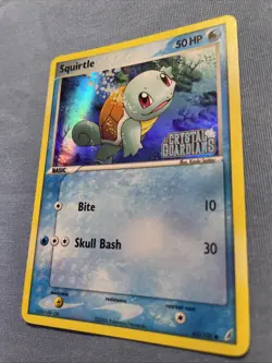 Pokemon TCG Squirtle Card 63/100 EX Crystal Guardians Reverse Holo Stamped LP - Image 3