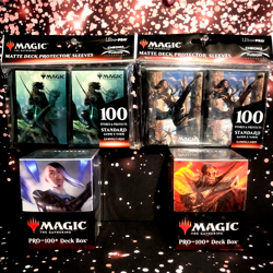 MTG ULTRA PRO 200 DECK PROTECTOR CARD SLEEVES & 2X 100+ DECK BOX COMMANDER EDH A - Image 1