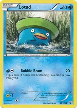 Lotad 29/135 - Pokemon Plasma Storm Common Card - Image 1