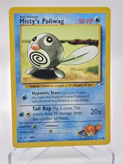 Misty's Poliwag 87/132 Gym Heroes 2000 WOTC Vintage Pokemon Card Non Holo [LP] - Image 1