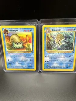 Omanyte 52/62 + Omastar 40/62 Bundle Pokemon Cards TCG Fossil - Image 1