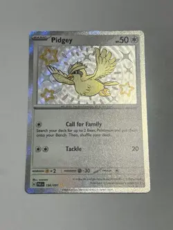 Pokemon Card TCG - Pidgey 196/091 - Paldean Fates - Baby Shiny Rare - NM ⭐ - Image 1