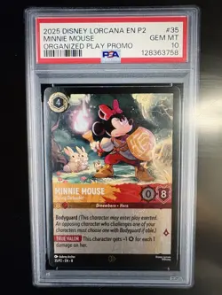 Disney Lorcana Minnie Mouse Daring Defender Promo Cards Cold Foil PSA 10 - Image 1