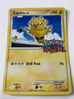 Pokemon TCG Zapdos Promo Stamped Card 8/16 Pokemon Rumble - Image 1