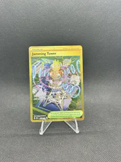 Pokemon TCG Jamming Tower-Destined Rivals-Hyper Rare Holo-Trainer Card-243/182 - Image 1