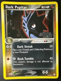 Dark Pupitar 41/109 Team Rocket Returns Reverse Holo 2004 Pokemon Card Card NM - Image 1