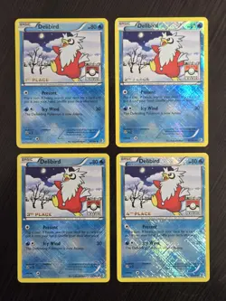 2012 Boundaries Crossed Delibird Pokemon League Set 1st, 2nd, 3rd, 4th (4 Cards) - Image 1