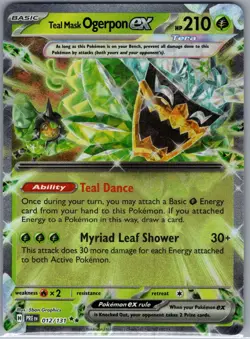 Teal Mask Ogerpon ex 012/131 SV: Prismatic Evolutions - Pokemon Card - NM - Image 1