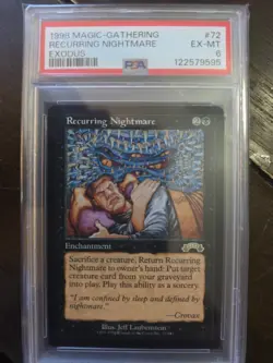 1998 Magic the Gathering Exodus Recurring Nightmare PSA 6 - Image 1