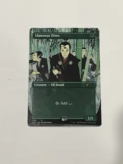 MTG: Llanowar Elves (1129) Secret Lair Drop Regular Misprint Crimp - Image 1