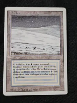 Tundra - Magic The Gathering MtG Revised Edition Dual Land Lightly Played LP - Image 1