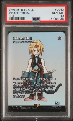 2025 MTG FINAL FANTASY: THROUGH THE AGES FOIL #0043 ZIDANE TRIBAL PSA 10 - Image 1